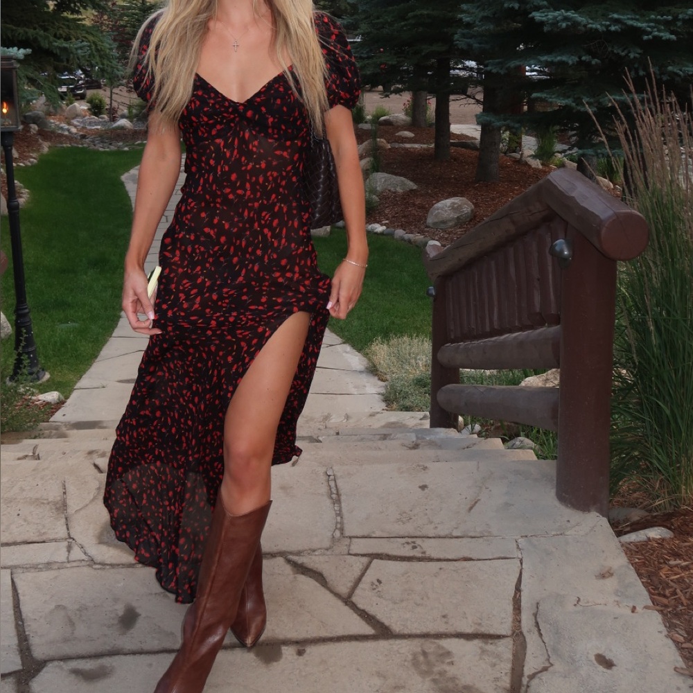 Rat & Boa Black and Red Maxi Dress - Picture 3 of 12